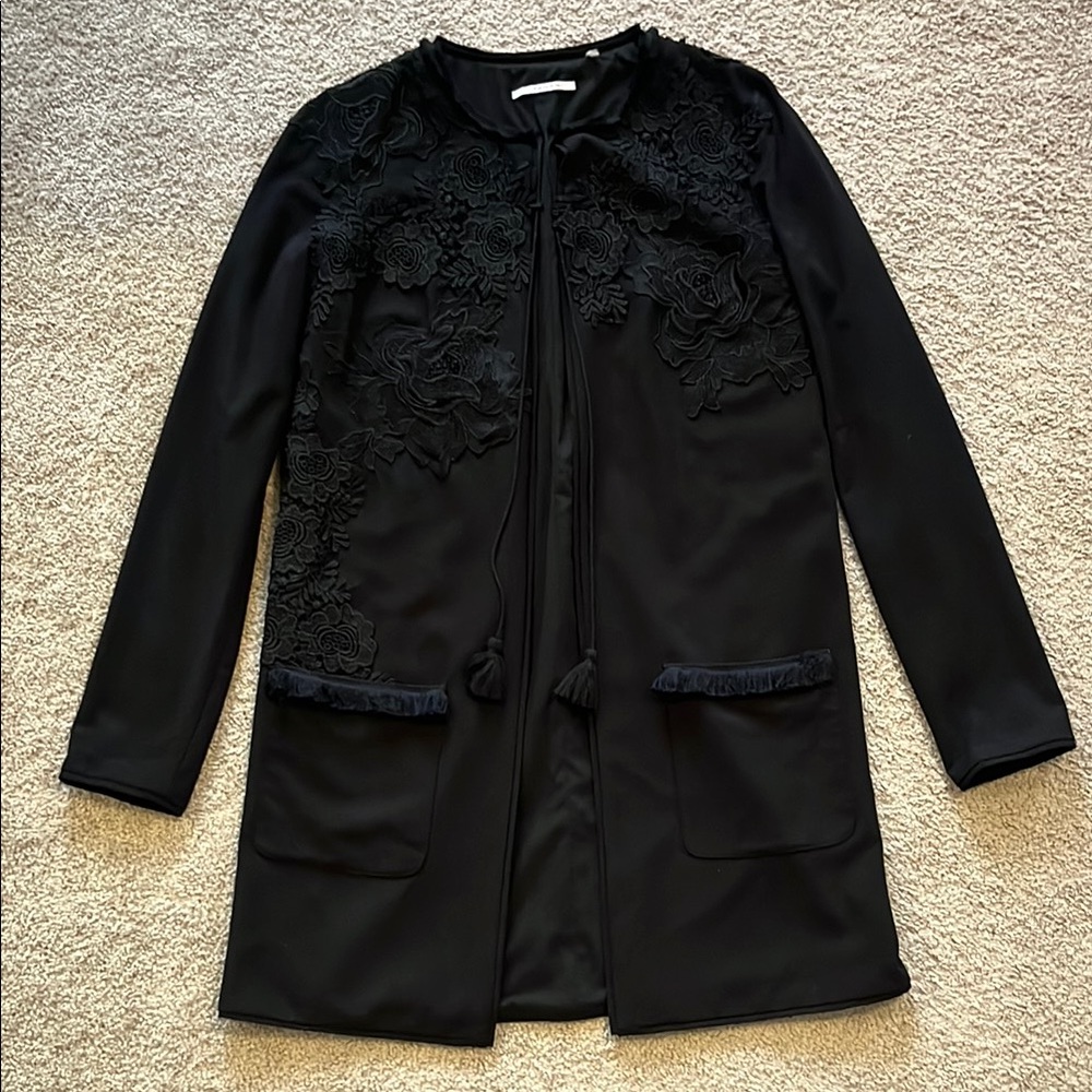 Tahari Black Evening Coat Timeless Professional Design